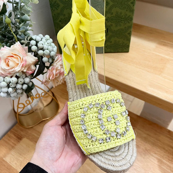 GG  Women Flat Shoes Yellow