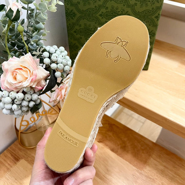 GG  Women High Sandal Shoes Beige