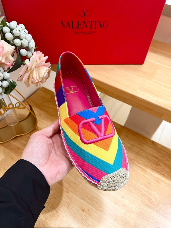 GARAVANI PRINTED COLORFUL CANVAS LOAFER WITH EMBROIDERED LOGO