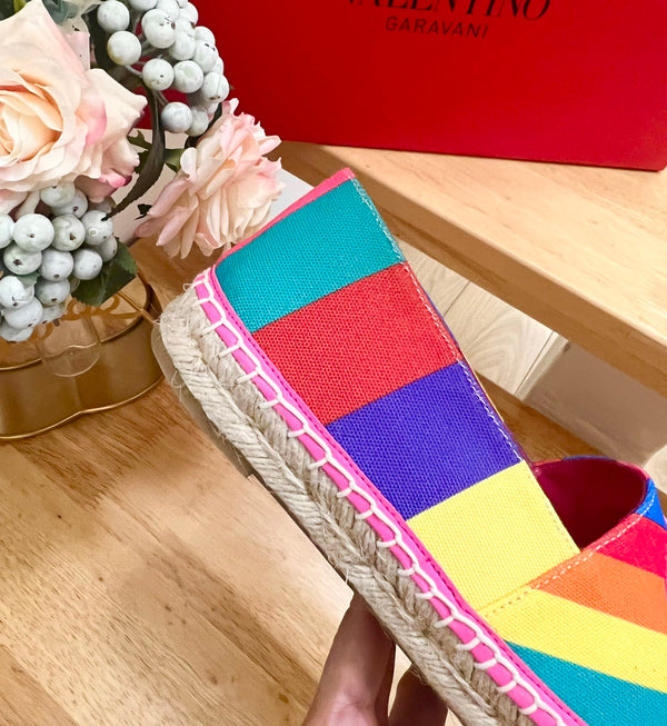 GARAVANI PRINTED COLORFUL CANVAS LOAFER WITH EMBROIDERED LOGO