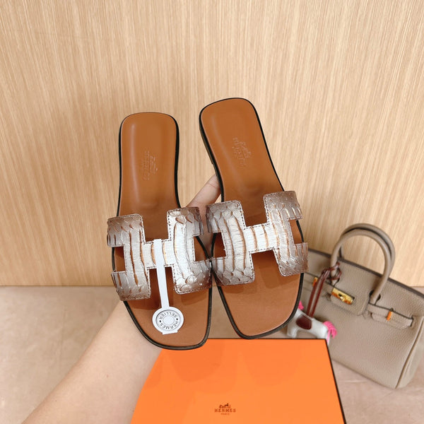 Sandali HM Oran in pelle di vitello marrone argento 312774