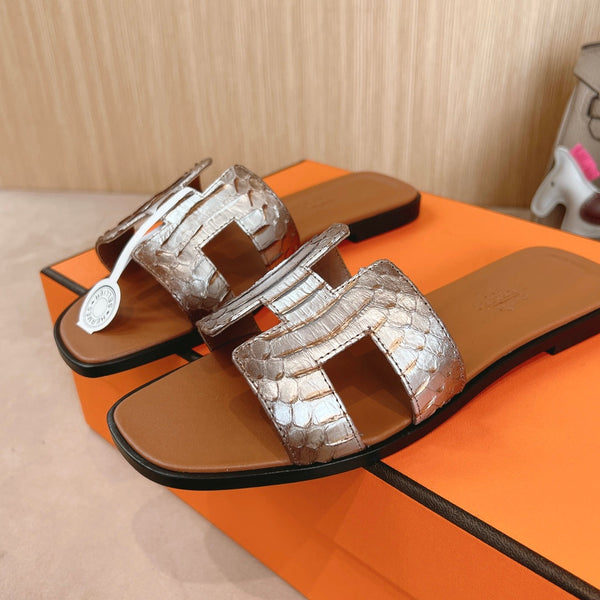 Sandali HM Oran in pelle di vitello marrone argento 312774