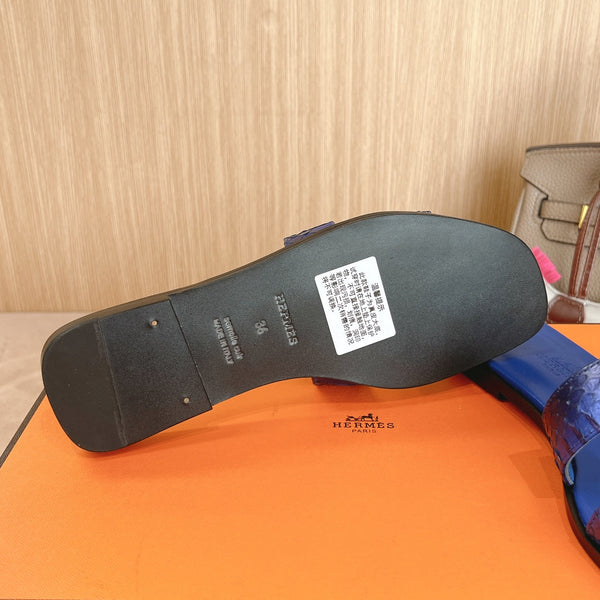 Sandali HM Oran in pelle di vitello blu cobalto 312776