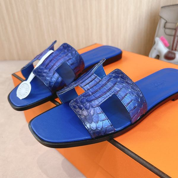 Sandali HM Oran in pelle di vitello blu cobalto 312776