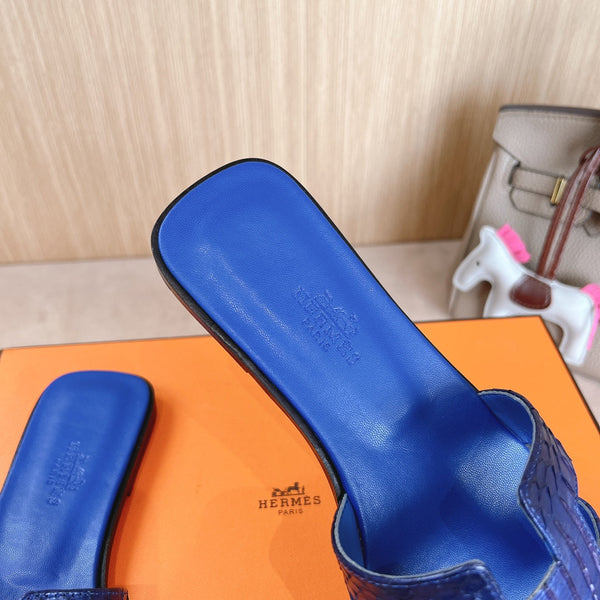 Sandali HM Oran in pelle di vitello blu cobalto 312776