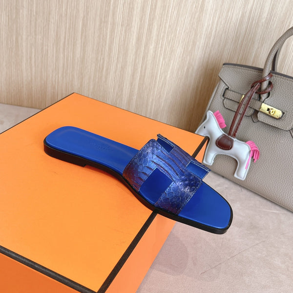 Sandali HM Oran in pelle di vitello blu cobalto 312776