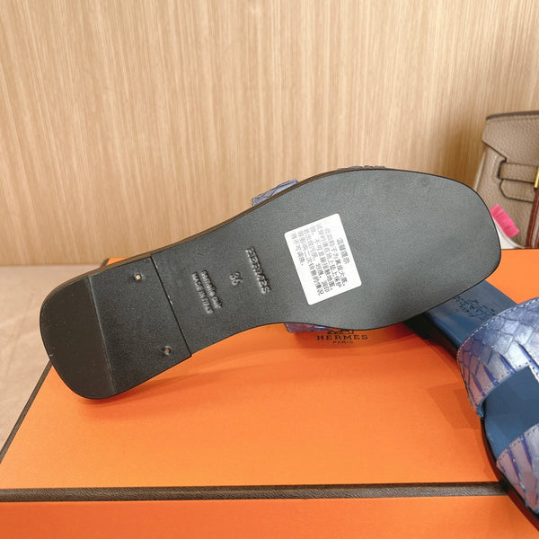 Sandali HM Oran in pelle di vitello blu 312780