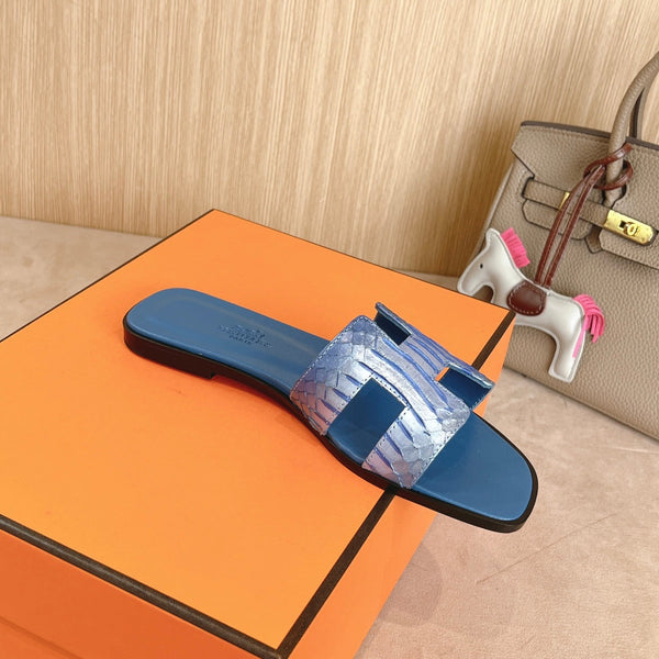 Sandali HM Oran in pelle di vitello blu 312780