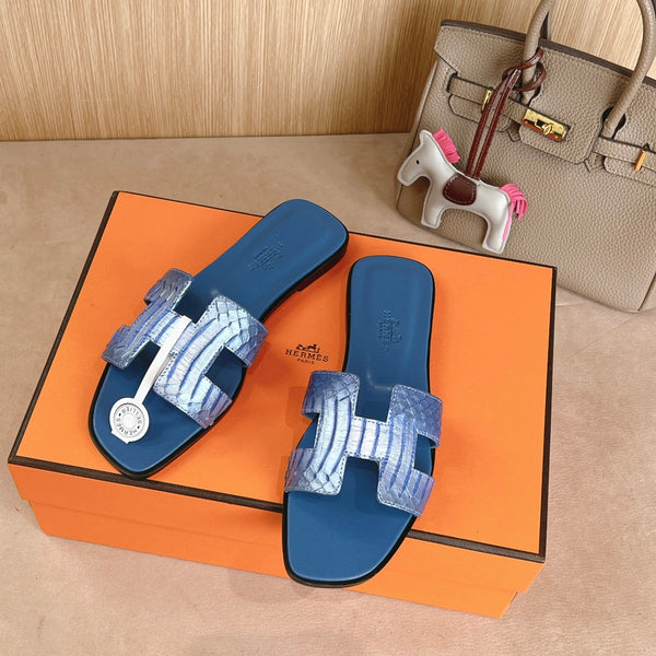 HM Oran Sandals Blue Calfskin 312780
