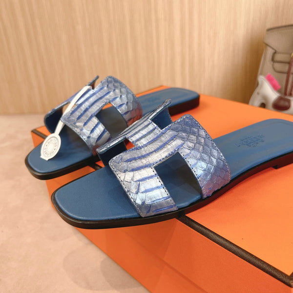 Sandali HM Oran in pelle di vitello blu 312780