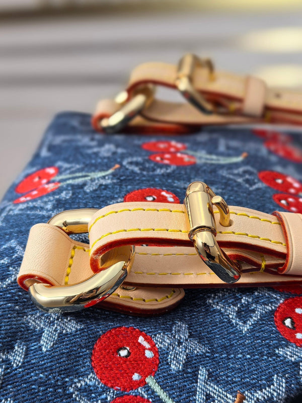 LV X TM VENICE NM Backpack Blue Cherry Denim Cowhide 256276