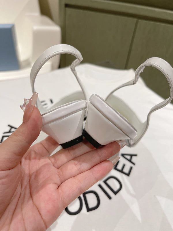 PRA 24ss Sling Back 30mm White Patent Leather 449686