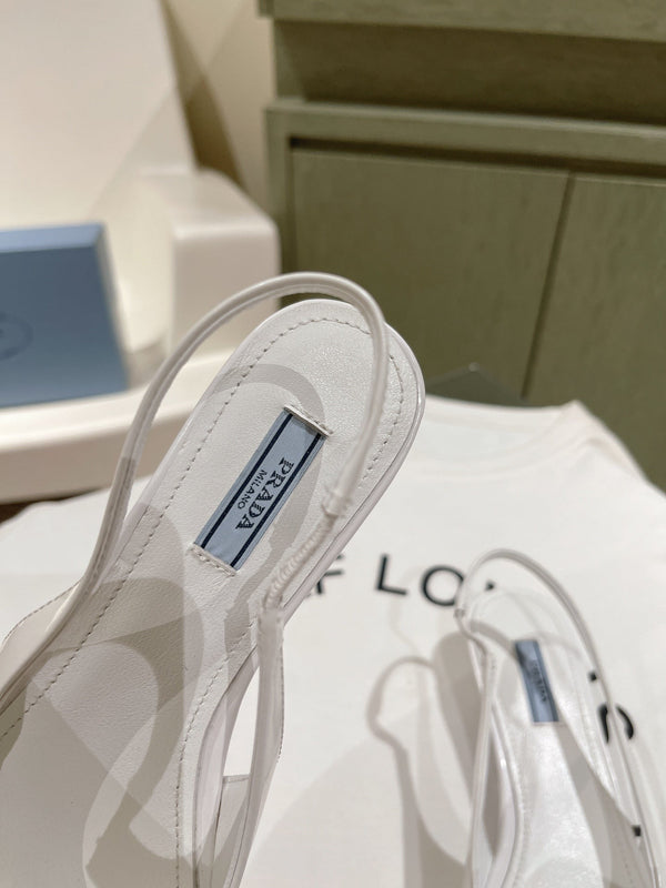 PRA 24ss Sling Back 30mm White Patent Leather 449686