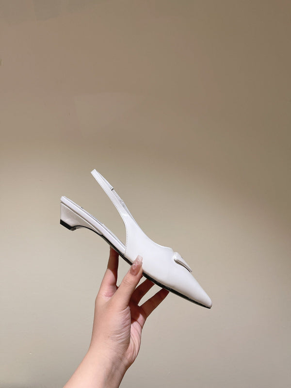 PRA 24ss Sling Back 30mm White Patent Leather 449686