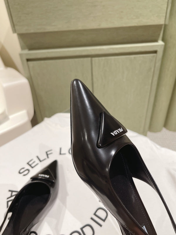 PRA 24ss Sling Back 30mm Black Patent Leather 449687