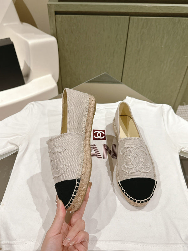 espadrillas in tela grigia nera