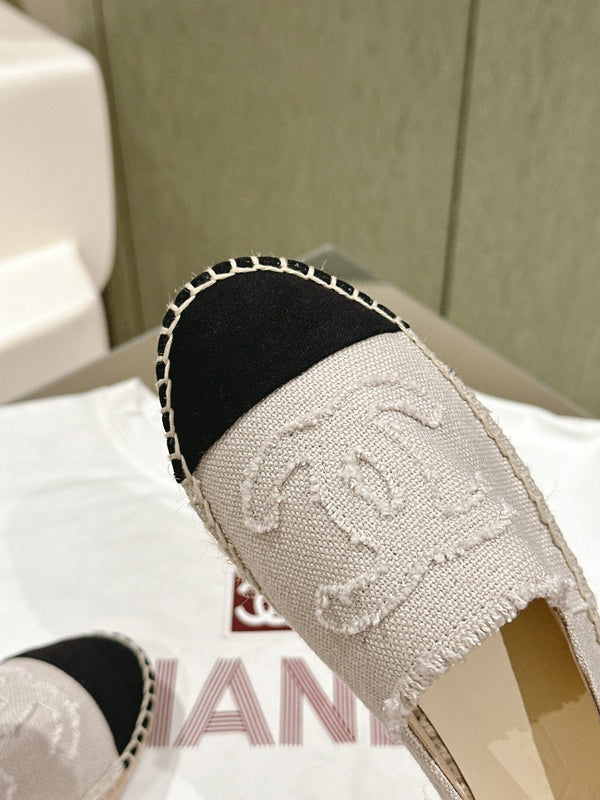 espadrillas in tela grigia nera