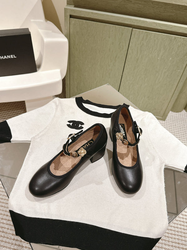 CC HIGH MARY JANE BLACK LAMBSKIN