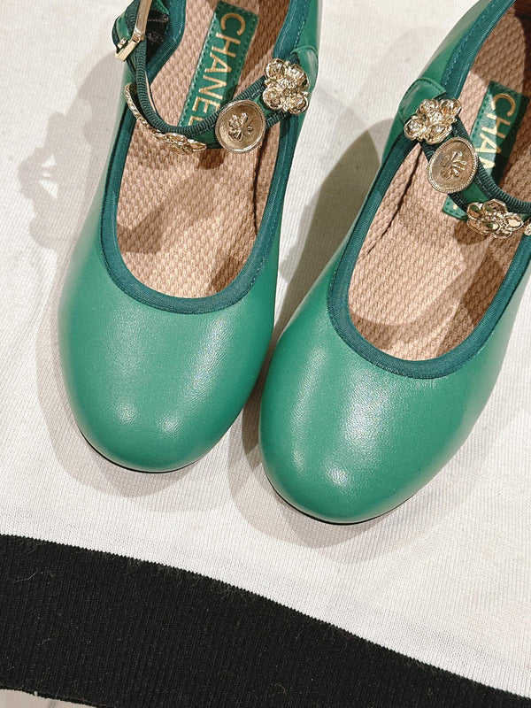 CC HIGH MARY JANE SEA GREEN LAMBSKIN