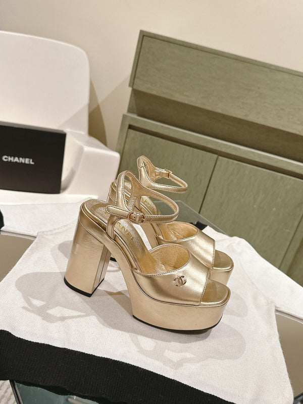 CC HIGH SANDAL GOLDEN CALFSKIN