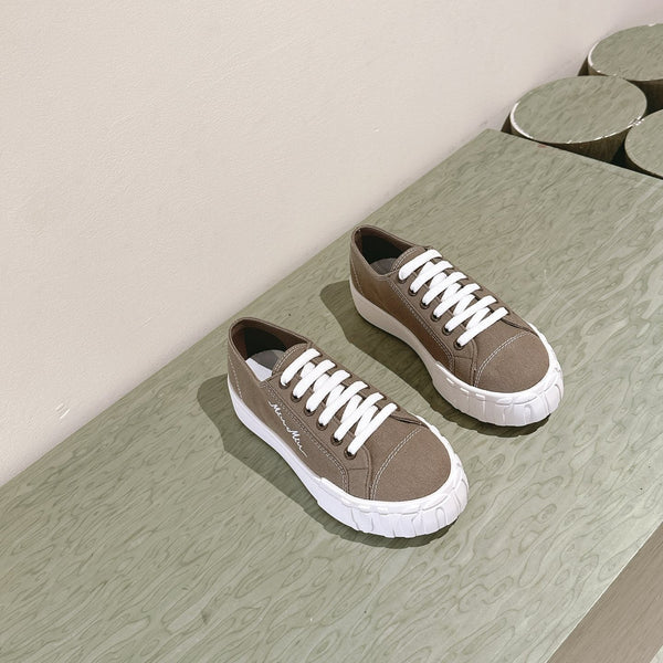 Miu Sneakers Olive Green Canvas 445547