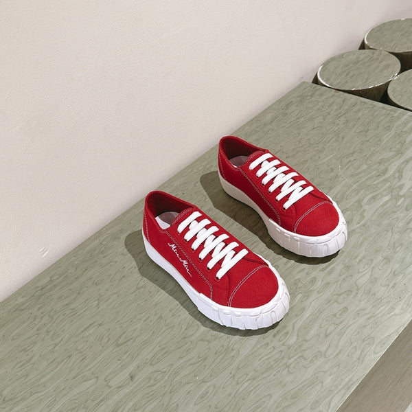 Miu Sneakers Red Canvas 445549