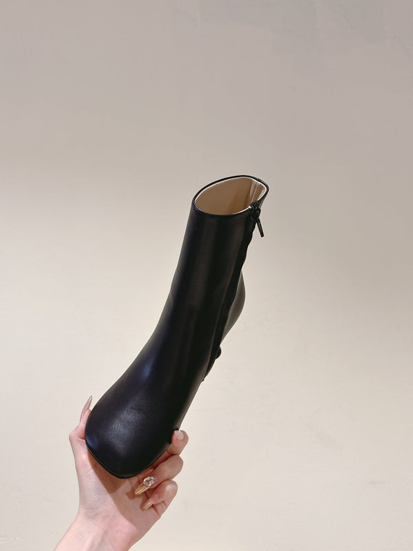 Loewe Round-Toed Boots 85mm Black Mixed Sheepskin 448450