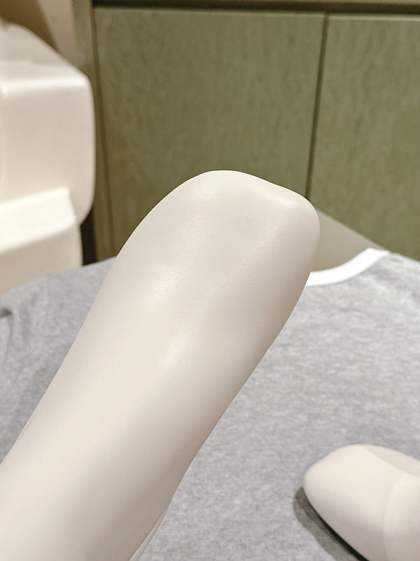 Loewe Round-Toed Boots 55mm White Mixed Sheepskin 448455