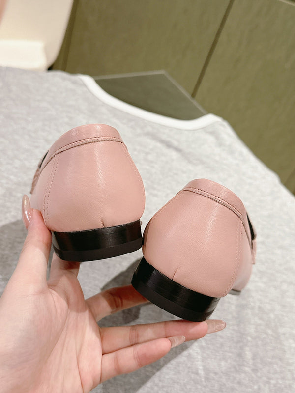 HM Mocassins Royal Loafers Muted Pink White Sheepskin 445006