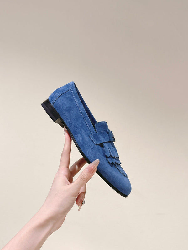 HM Mocassins Royal Loafers Blue Suede 445016