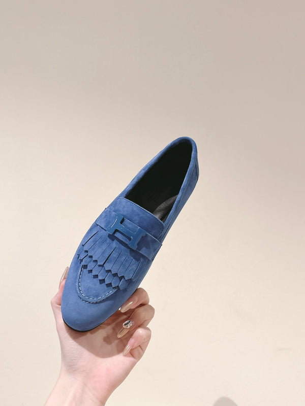 HM Mocassins Royal Loafers Blue Suede 445016