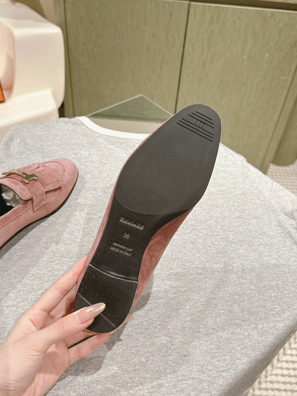 HM Mocassins Royal Loafers Dusty Rose Suede 445014