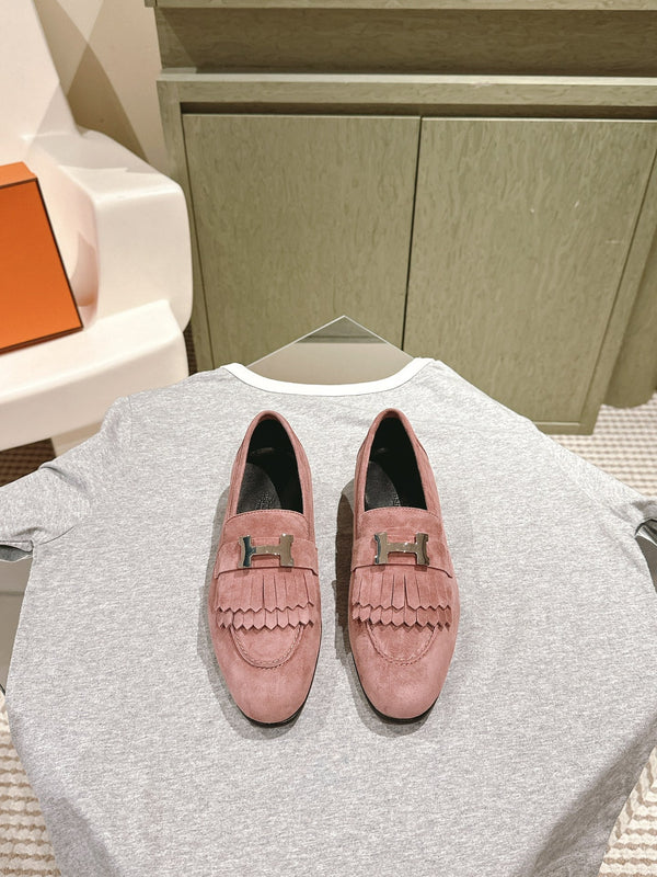 HM Mocassins Royal Loafers Dusty Rose Suede 445014