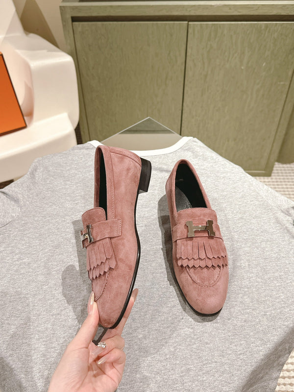 HM Mocassins Royal Loafers Dusty Rose Suede 445014