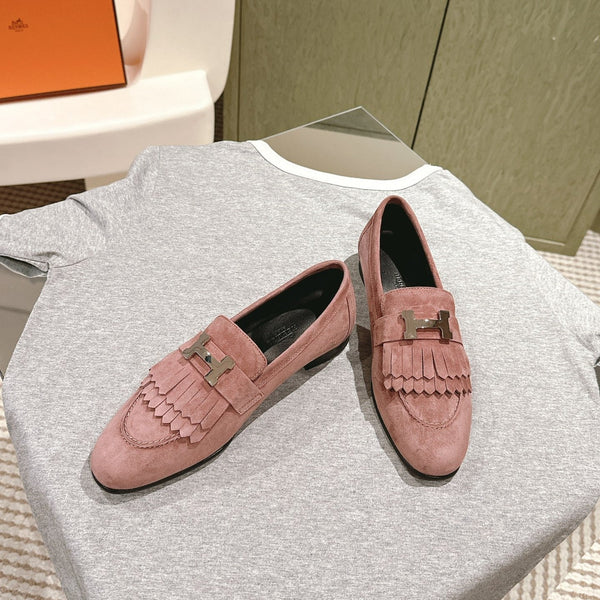 HM Mocassins Royal Loafers Dusty Rose Suede 445014