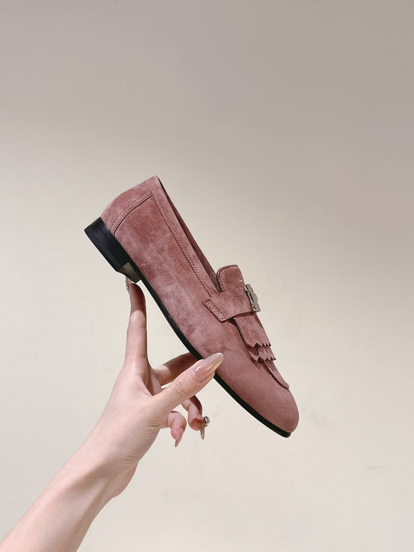 HM Mocassins Royal Loafers Dusty Rose Suede 445014