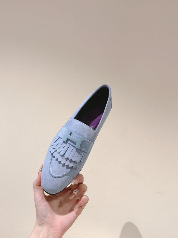 HM Mocassins Royal Loafers Pastel Blue Suede 445015