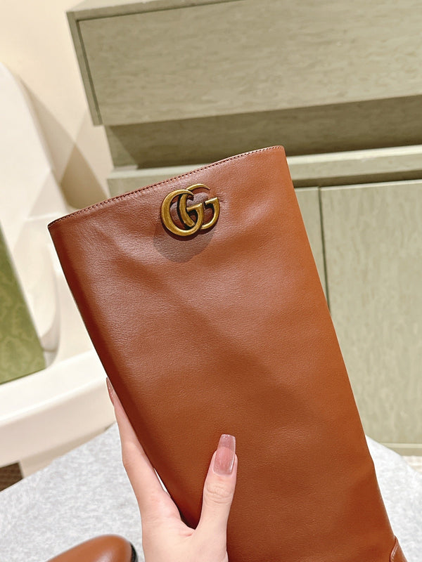 Gucci Boots Brown Sheepskin 484874