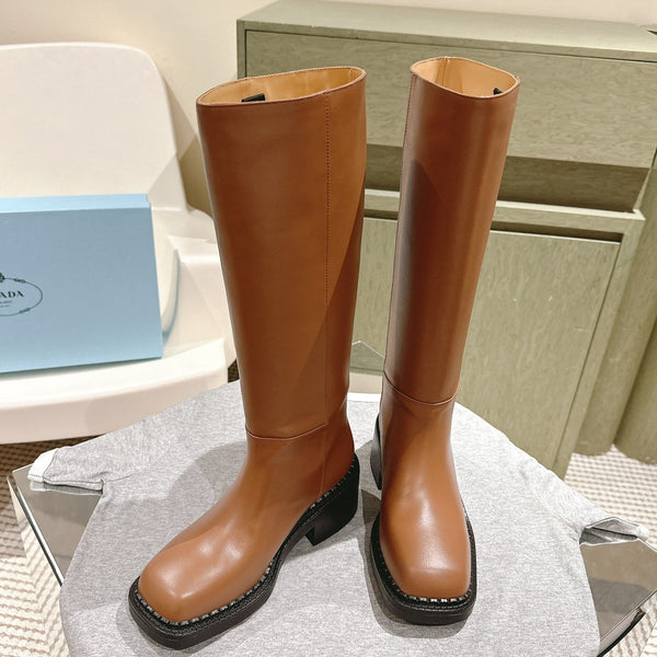 PRA Knee High Boots 55mm in Brown Cowhide 449723