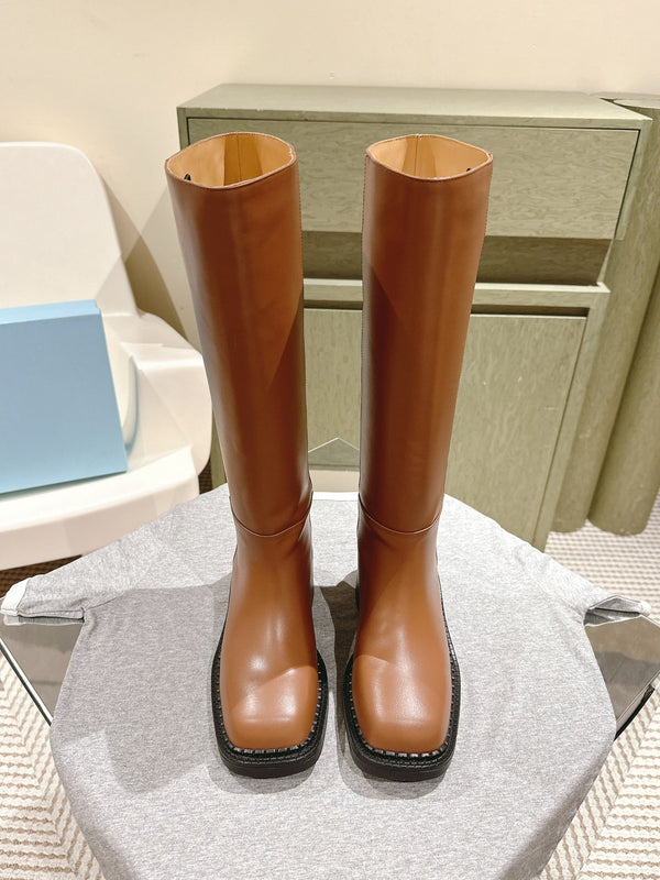 PRA Knee High Boots 55mm in Brown Cowhide 449723