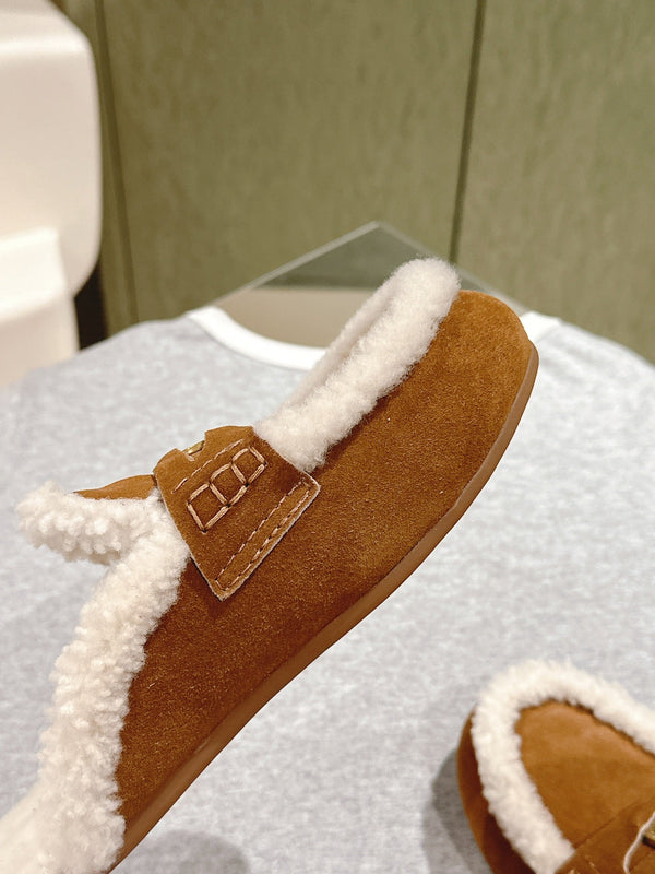 Miu Mule Half Fur Caramel Suede