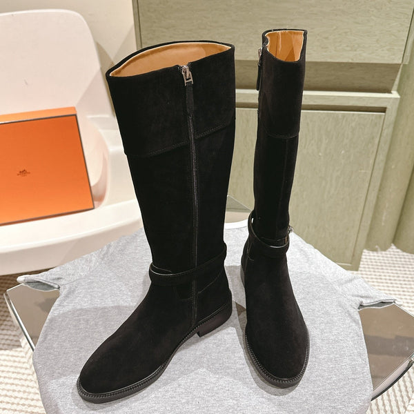 HM 24ss Kelly Martin Long Boots 35mm Black Suede 445502
