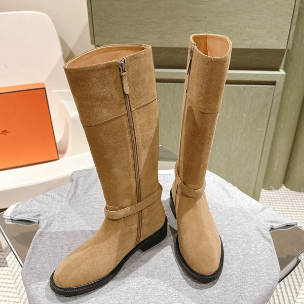 HM 24ss Kelly Martin Long Boots 35mm Beige Suede 445503