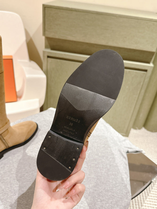 HM 24ss Kelly Martin Long Boots 35mm Beige Suede 445503