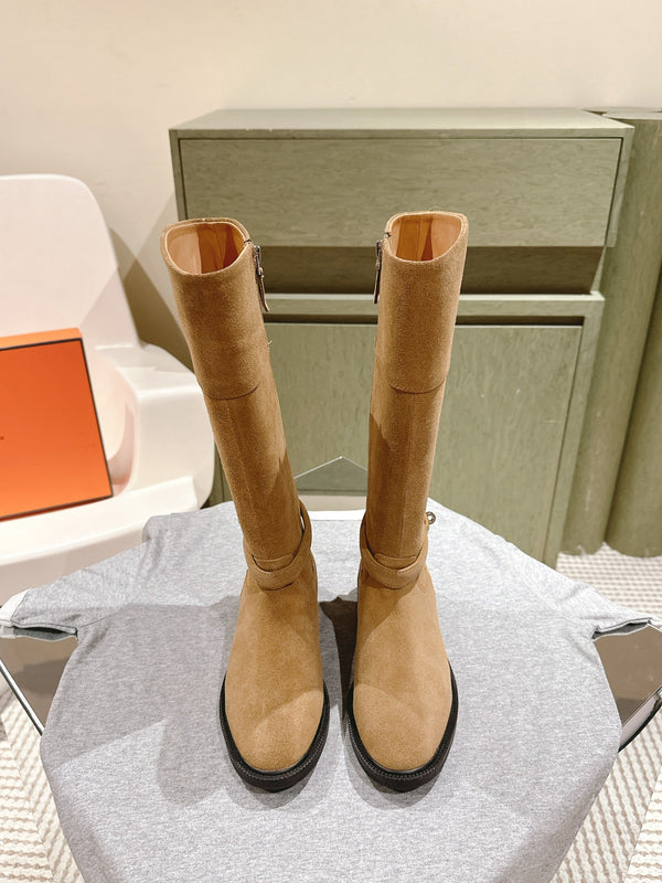 HM 24ss Kelly Martin Long Boots 35mm Beige Suede 445503