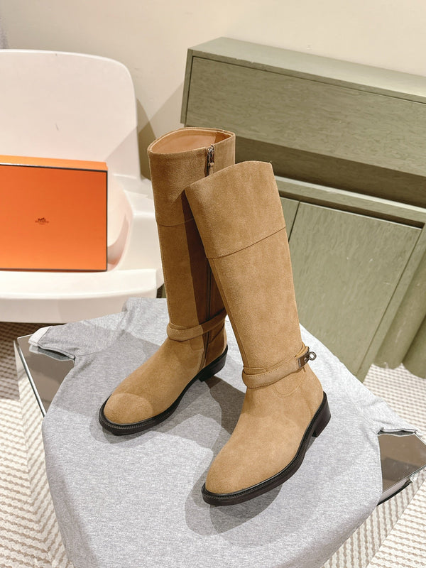 HM 24ss Kelly Martin Long Boots 35mm Beige Suede 445503
