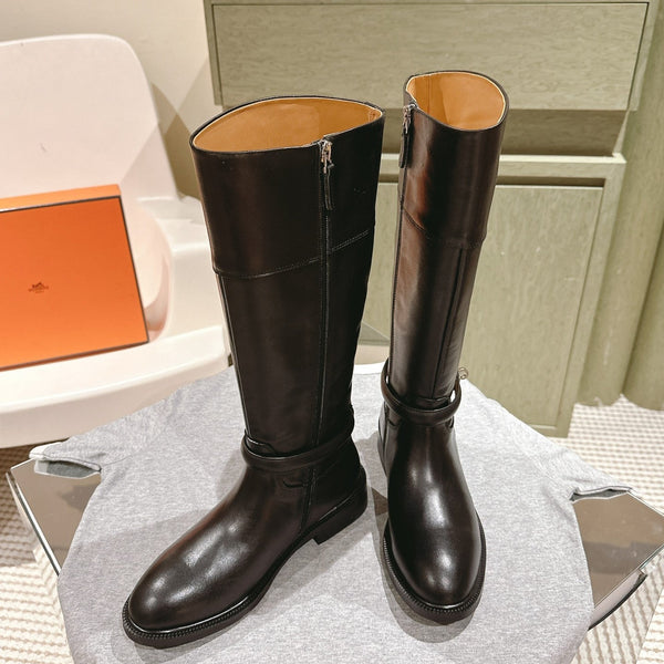 HM 24ss Kelly Martin Long Boots 35mm Black Cowhide 445504