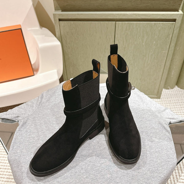 HM 24ss Kelly Martin Short Boots 35mm Black Suede 445505