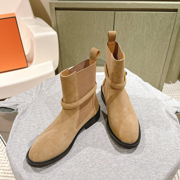 HM 24ss Kelly Martin Short Boots 35mm Beige Suede 445506