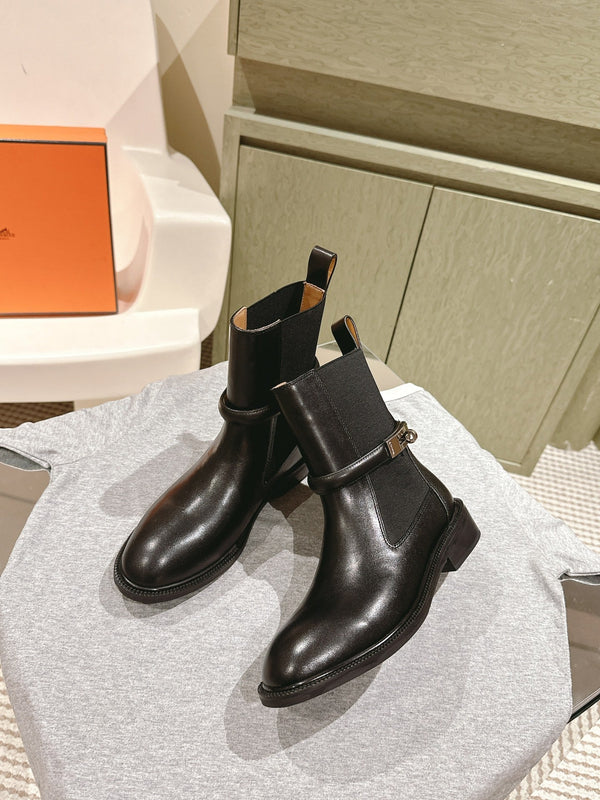 HM 24ss Kelly Martin Short Boots 35mm Black Cowhide 445507